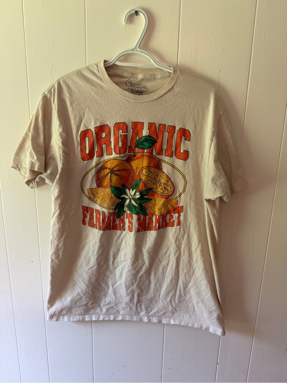 T-shirt label close-up
